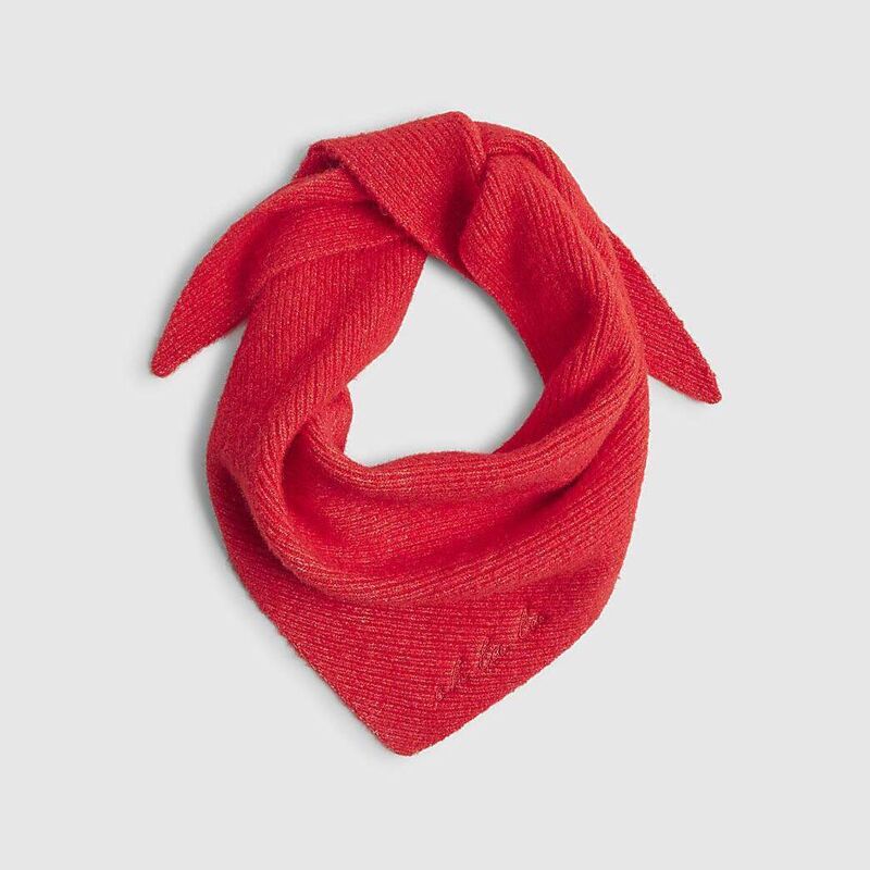 Red Triangle Knitted Scarf, €24, River Island  Red Triangle Knitted Scarf, €24, River Island