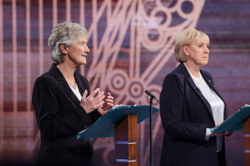 Catherine Connolly and Heather Humphreys faced off during the presidential election debate on RTÉ's 'Prime Time'. Picture: Naoise Culhane  Catherine Connolly and Heather Humphreys faced off during the presidential election debate on RTÉ's 'Prime Time'. Picture: Naoise Culhane