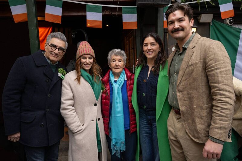 Eugene Levy and Sarah Levy celebrate St. Patrick’s Day with new friends in Galway,  on The Reluctant Traveler,  now streaming on Apple TV+.