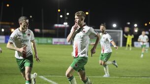 <p>Cork City'ss Alex Nolan celebrates. Pic: Patrick Browne.</p> <p>Cork City'ss Alex Nolan celebrates. Pic: Patrick Browne.</p>