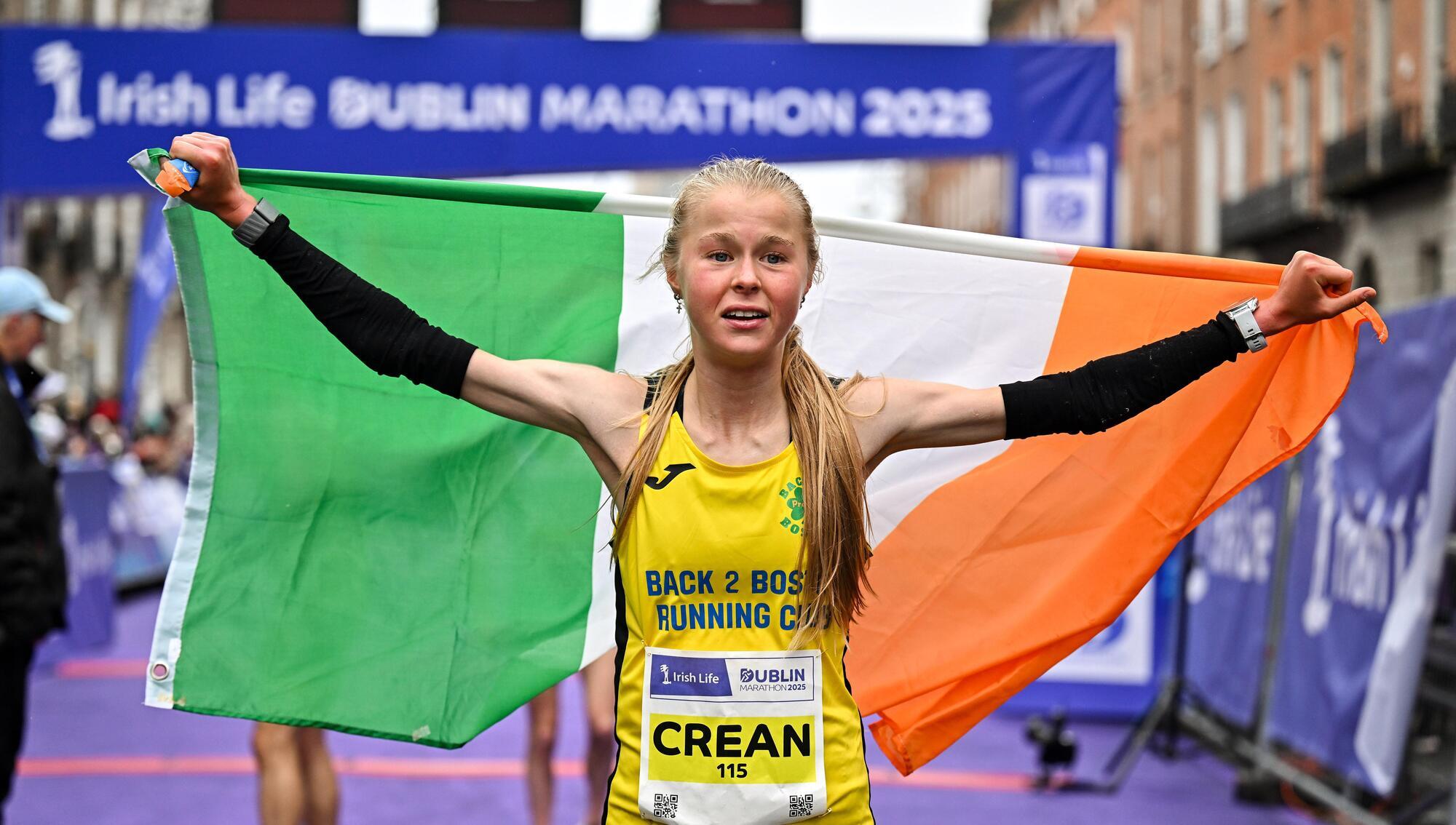 Ava Crean and David McGlynn claim national titles at 44th Dublin Marathon