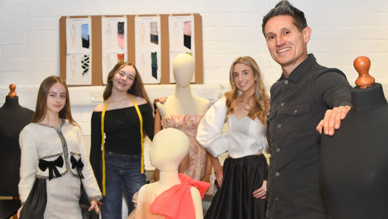  Paul Alexander Keeley, the founder of Project Fashion with Beth Brady, Leila Mellett, and Erin Hopkins are hard at work ahead of the awards. Picture: Moya Nolan