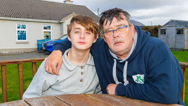 <p> Maurice O'Connell with his son Jason: 'Our children are shutting down.' Pictures: Alan Landers.</p>