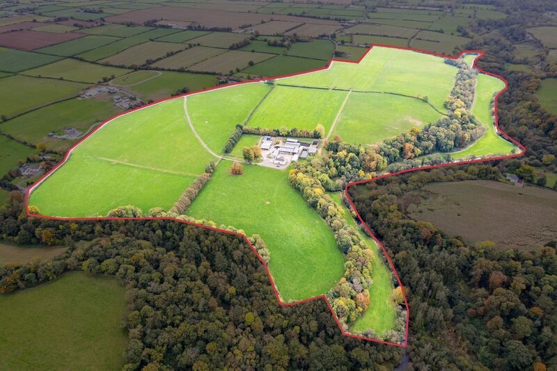 Marked aerial photo of the farm.