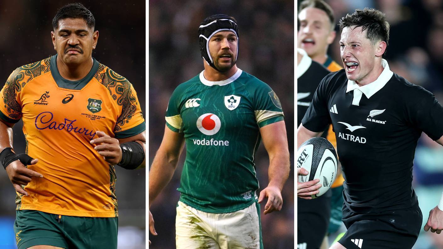 Australia's Will Skelton, Ireland's Caelan Doris, and New Zealand's Cam Roigard. Pics: Getty and Sportsfile