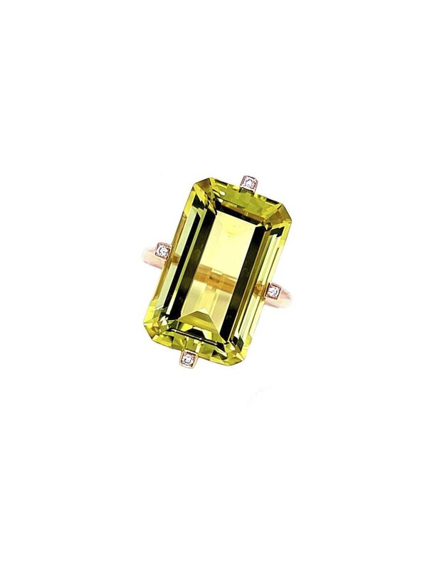 Lemon Quartz Ring, €3,255, John Ross Jewellers.