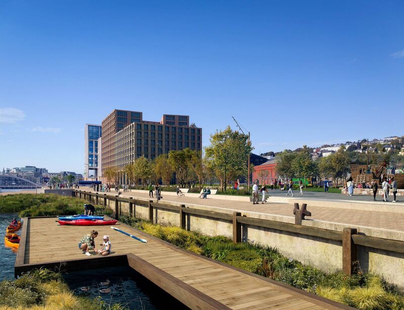 Conceptual views of the new public realm on Horgan's Quay in Cork's docklands Conceptual views of the new public realm on Horgan's Quay in Cork's docklands