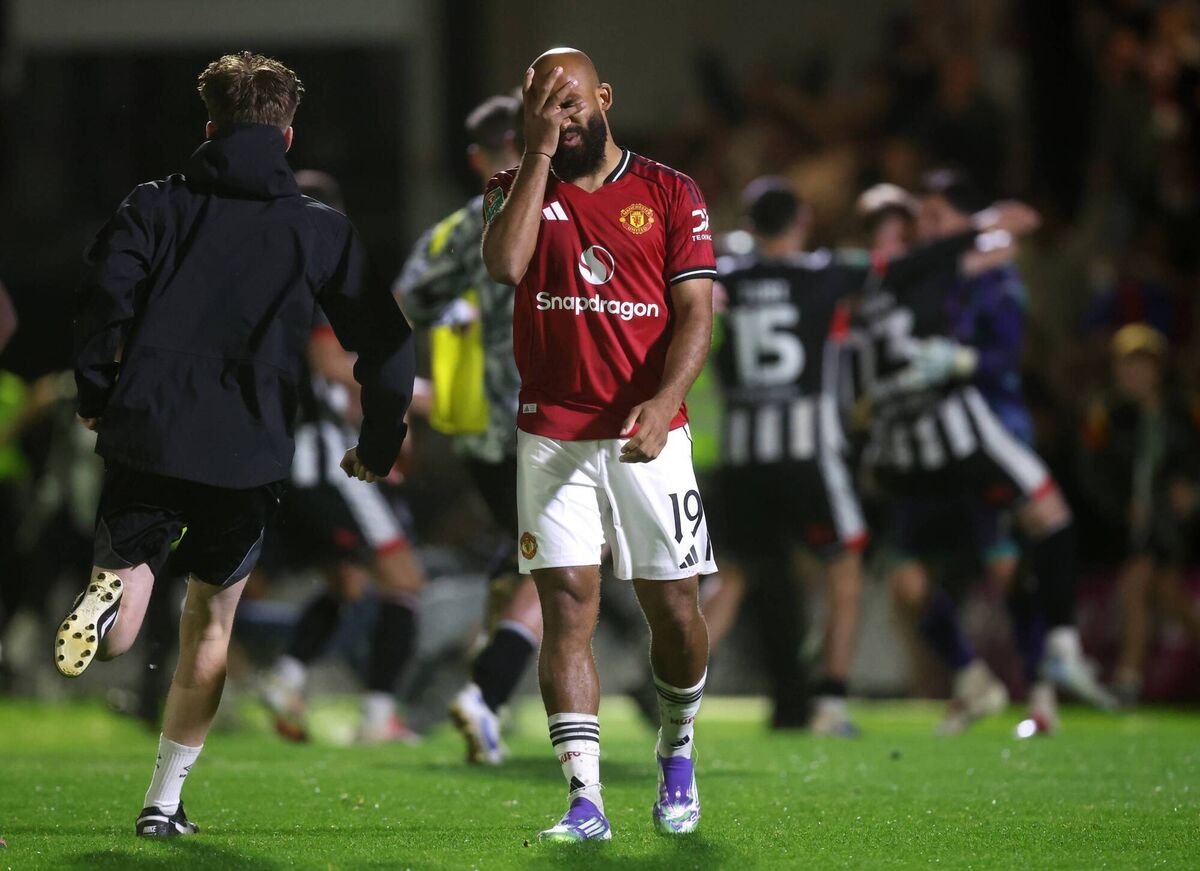 United's low point of the season came after crashing out of the Carabao Cup early to League Two side Grimsby Town. Pic: George Wood/Getty United's low point of the season came after crashing out of the Carabao Cup early to League Two side Grimsby Town. Pic: George Wood/Getty