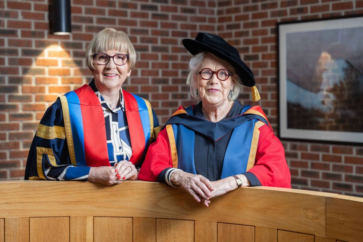 Culinary pioneer Darina Allen pictured with Professor Maggie Cusack, president of MTU, at the University’s Autumn 2025 Conferring Ceremony, held at the MTU Bishopstown Campus. Picture: Joleen Cronin. Culinary pioneer Darina Allen pictured with Professor Maggie Cusack, president of MTU, at the University’s Autumn 2025 Conferring Ceremony, held at the MTU Bishopstown Campus. Picture: Joleen Cronin.