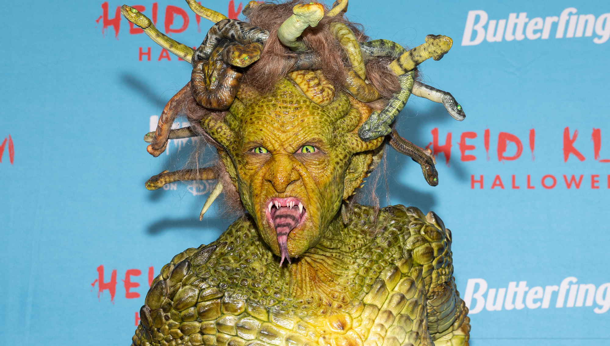 Heidi Klum dresses as Medusa at annual Halloween party