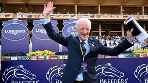 <p>Ethical Diamond and Dylan Browne McMonagle win for trainer Willie Mullins at Breeders Cup Turf. Pic: Healy Racing</p>