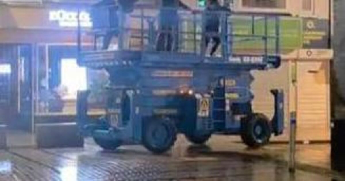 Two arrested after scissor lift stolen and driven through Cork City