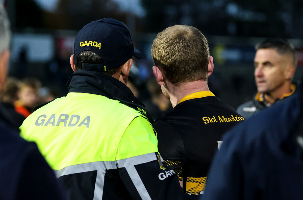 Gardai break up fights on the pitch after the match. Pic: Dan Clohessy, Inpho Gardai break up fights on the pitch after the match. Pic: Dan Clohessy, Inpho