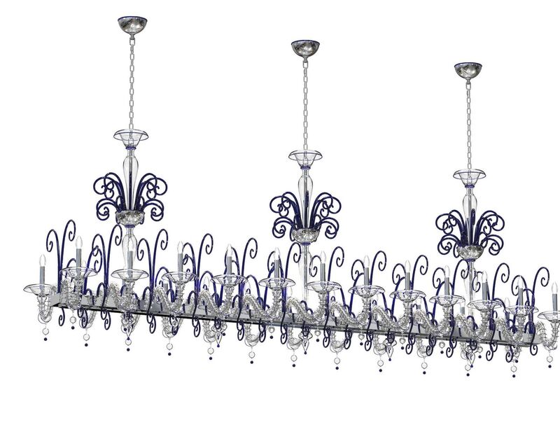 Made in Venice, this Murano glass chandelier with its linear form and elaborate detail is a classic artisan ciocca (bouquet of flowers) heirloom. Priced to customised design, Piumati.com (Italy). Made in Venice, this Murano glass chandelier with its linear form and elaborate detail is a classic artisan ciocca (bouquet of flowers) heirloom. Priced to customised design, Piumati.com (Italy).
