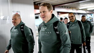 <p>Republic of Ireland head coach Colin O'Brien at Dublin Airport ahead of the Republic of Ireland under-17s flight to Qatar. Pic: Seb Daly/Sportsfile</p>