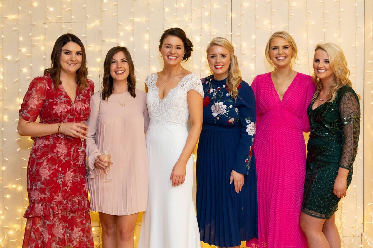 Orla Ní Fhinneadha with some college friends — Michelle Egan, Maeve Kearney, Orla, Emma Gleeson, Claire Hannigan, and Ciara Culloty.