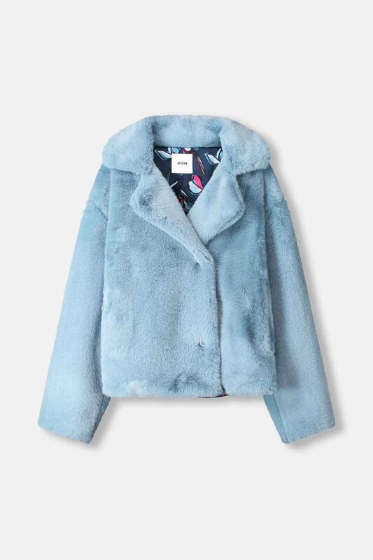 Misty Blue Faux Fur, €245, Pom Amsterdam at Anastasia Boutique.