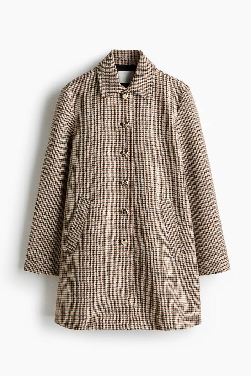Dogtooth Print Car Coat, €69.99, H&amp;M.
