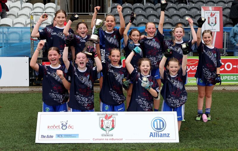 Rusheen celebrate with the trophy. Pic: Jim Coughlan. Rusheen celebrate with the trophy. Pic: Jim Coughlan.