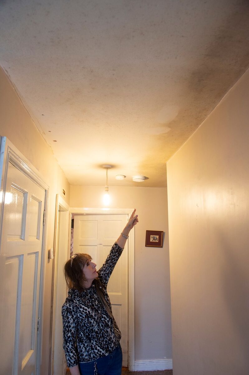 Barara points out mould in the hall
