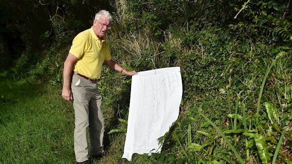 Dr Eoin Healy using a standard method to search for ticks. Picture: Eddie O’Hare Dr Eoin Healy using a standard method to search for ticks. Picture: Eddie O’Hare