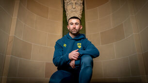 <p>Sean Maguire at Cork City Hall ahead of the Sports Direct FAI Cup Final. Pic: Morgan Treacy, Inpho</p>