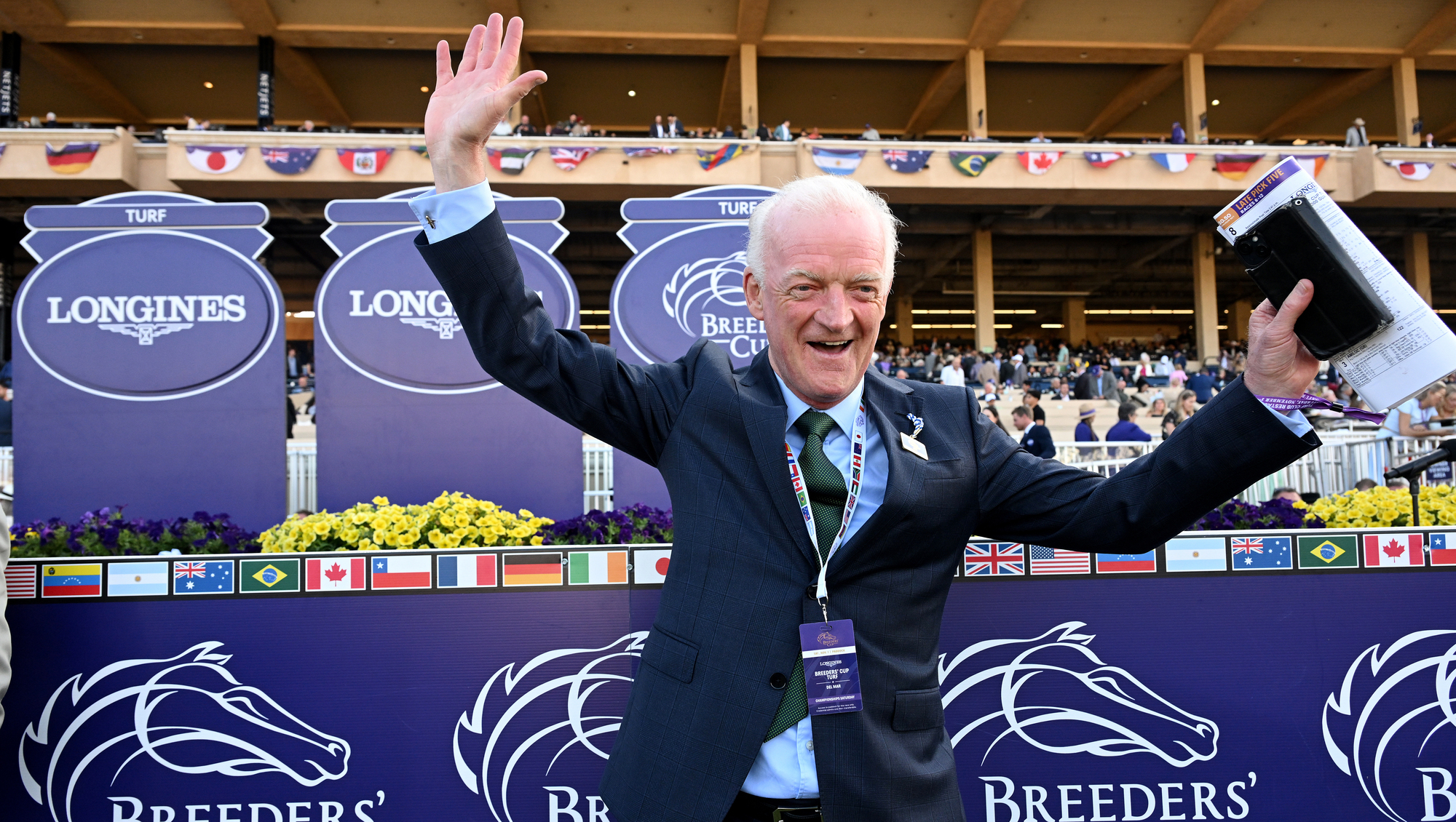 ANOTHER FRONTIER CONQUERED: Willie Mullins savours the moment after Ethical Diamond's stunning victory in the Breeders' Cup Turf at Del Mar last weekend. 	Picture: Healy Racing