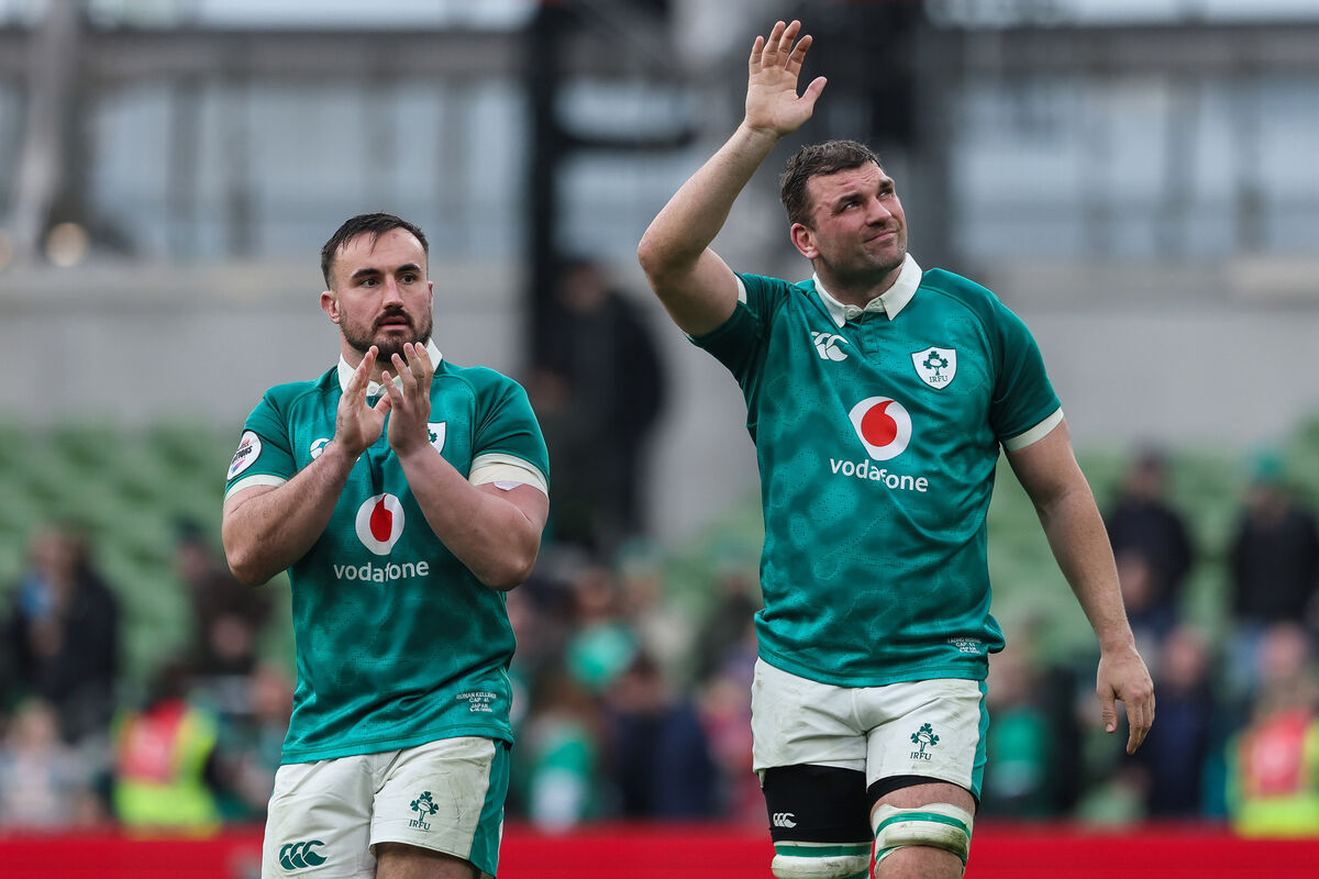 Ireland's Ronan Kelleher, left, was shaky and messy, never getting to grips with play. Pic: Gary Carr/Inpho