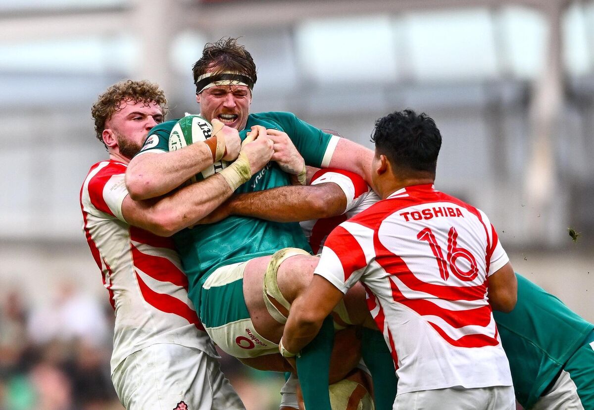 Ryan Baird was in the midst of all the action in the Aviva. Pic: Shauna Clinton/Sportsfile