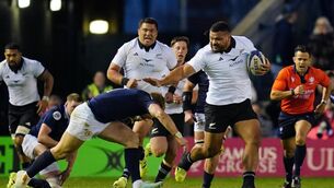 <p>New Zealand's Pasilio Tosi in action at Murrayfield. Pic: Jane Barlow/PA</p>