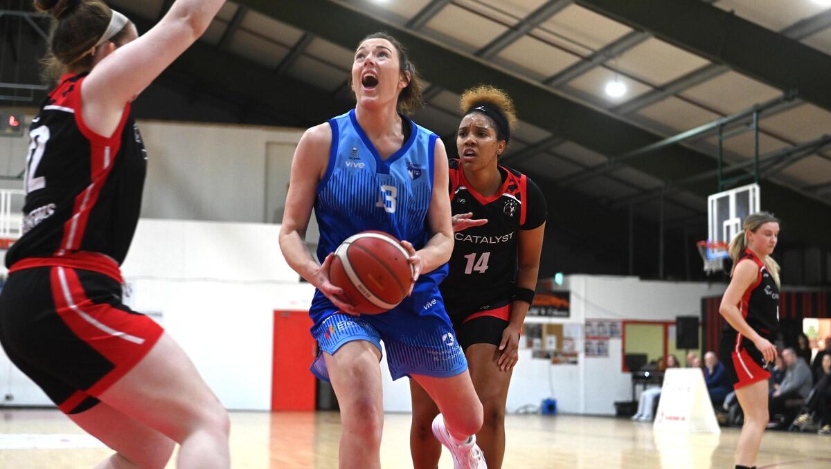  Miriam Loughrey with possession for UCC Glanmire vs Catalyst Fr Mathews in the Domino's Women's National Cup Basketball game at Fr Mathews Arena, Cork. Pic: Larry Cummins