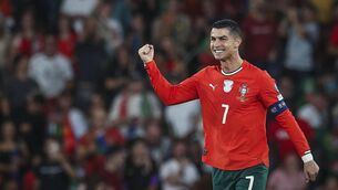 <p>TWO MORE YEARS: Portugal legend Cristiano Ronaldo. 'I feel very good in this moment. I score goals, I still feel quick and sharp.' Pic: Carlos Rodrigues/Getty Images</p>