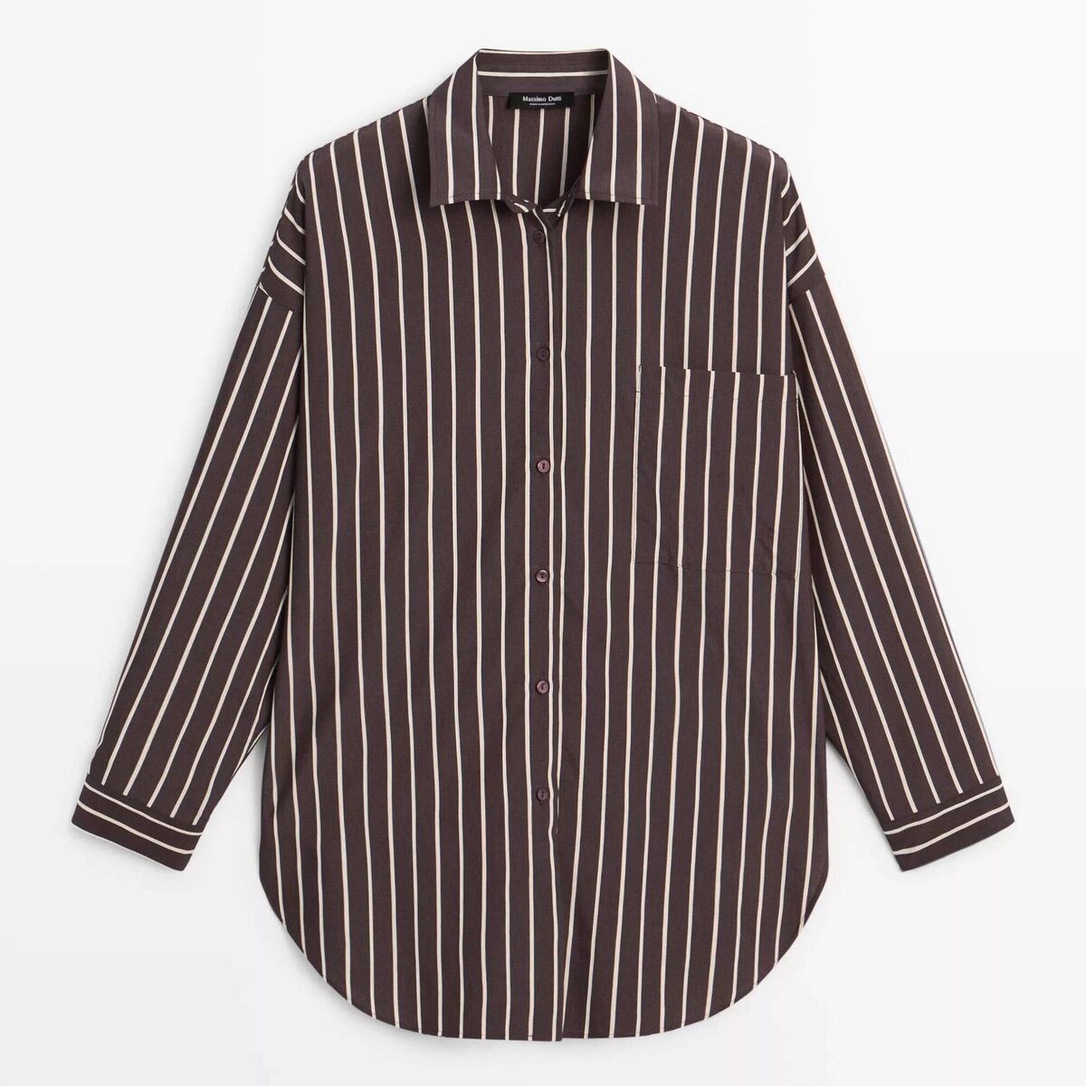 Chocolate Striped Shirt, €69.95, Massimo Dutti