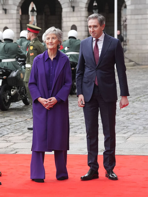 Catherine Connolly with Tánaiste Simon Harris. Picture: Brian Lawless/PA Wire Catherine Connolly with Tánaiste Simon Harris. Picture: Brian Lawless/PA Wire