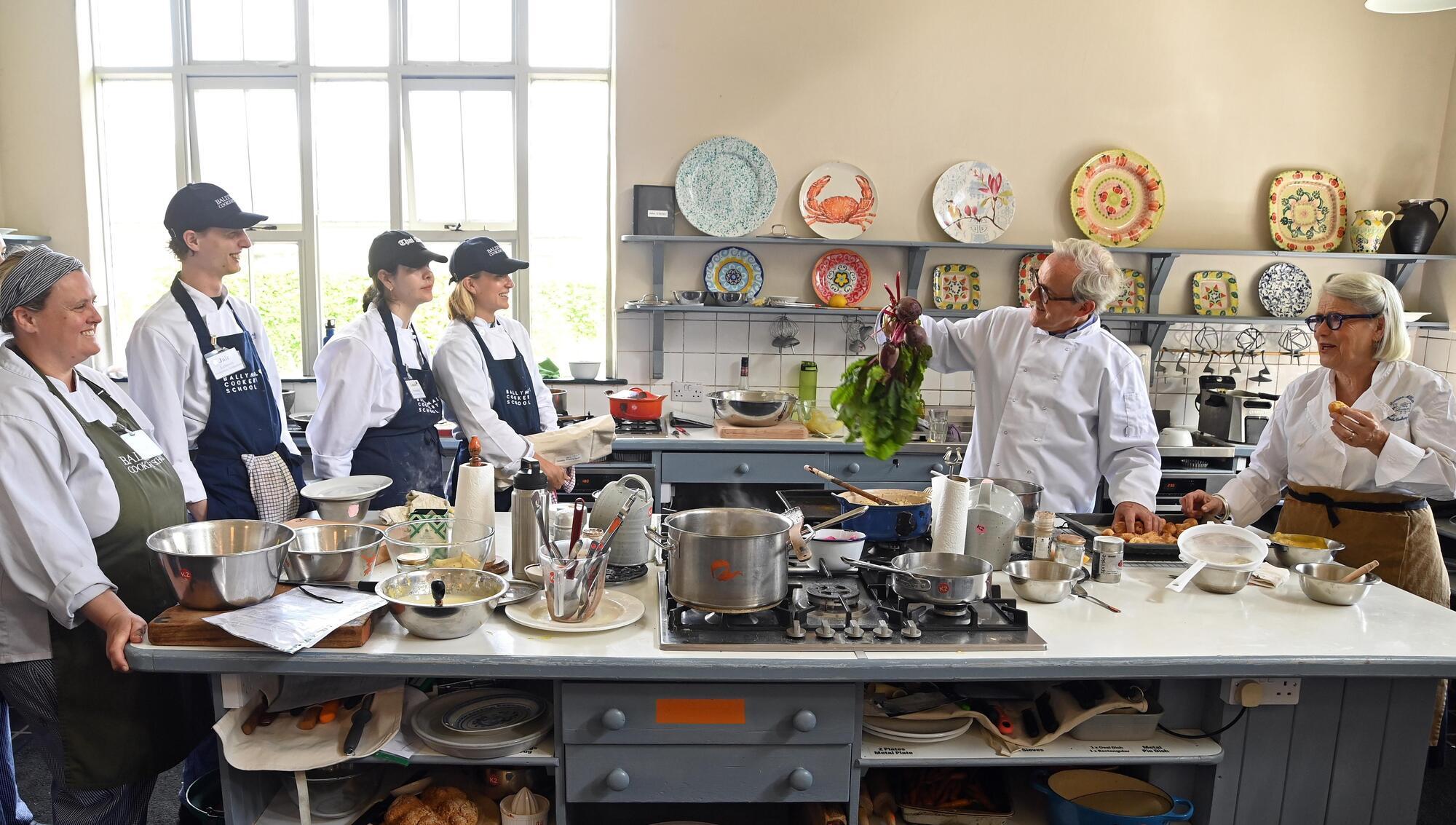 Ballymaloe Cookery School co-founders Rory O'Connell and Darina Allen with students. Darina Allen has been calling for a minister for food for years. File picture: Denis Minihane
