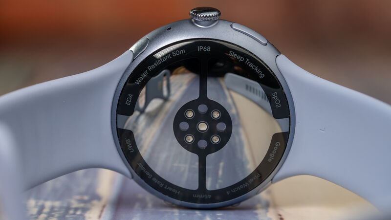 The Pixel Watch 4’s advanced sensor array monitors heart rate, skin temperature, blood oxygen and even detects a loss of pulse. Picture: Noel Campion. The Pixel Watch 4’s advanced sensor array monitors heart rate, skin temperature, blood oxygen and even detects a loss of pulse. Picture: Noel Campion.