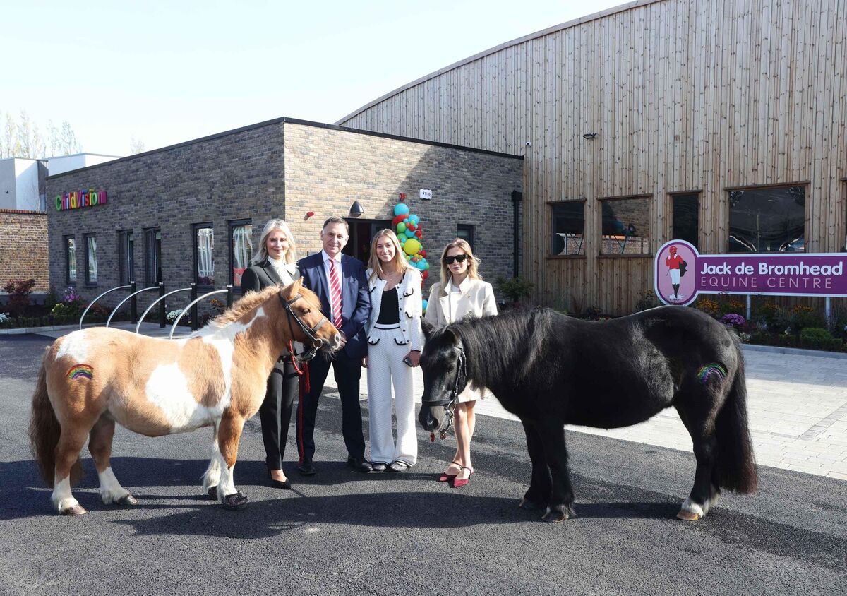 Henry and Heather de Bromhead and their daughters Mia and Georgia at the opening of the Jack de Bromhead Equine Centre on Childvision's campus. Picture: Leon Farrell/Photocall Henry and Heather de Bromhead and their daughters Mia and Georgia at the opening of the Jack de Bromhead Equine Centre on Childvision's campus. Picture: Leon Farrell/Photocall