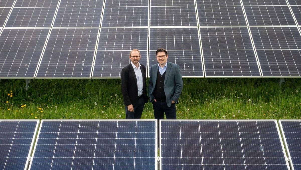 Griffin Hotel Group director Liam Anthony Griffin and CEO Michael Griffin at the group's solar farm at Monart. Griffin Hotel Group director Liam Anthony Griffin and CEO Michael Griffin at the group's solar farm at Monart.