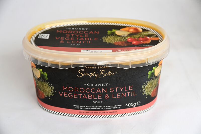 Dunnes Stores Simply Better Moroccan Style Vegetable &amp; Lentil soup. Picture: Larry Cummins