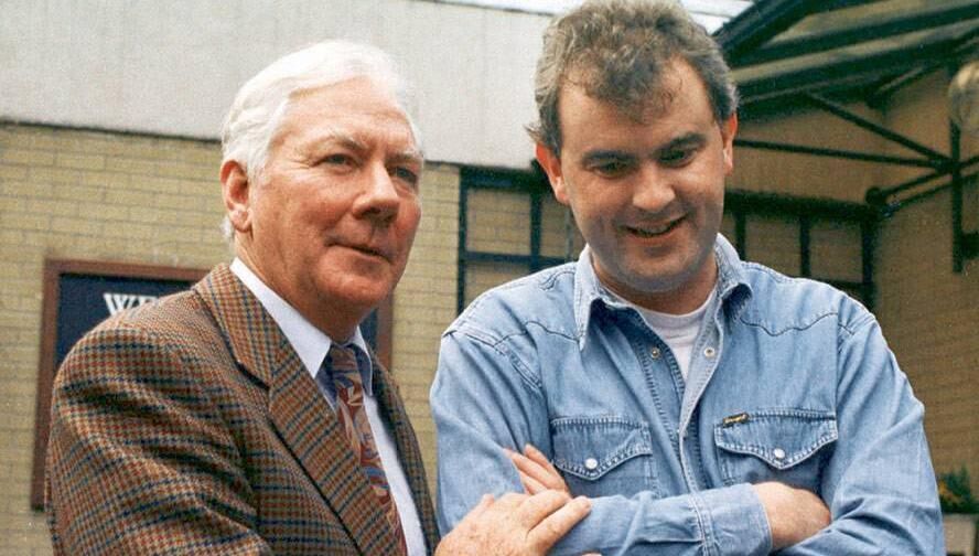 Gareth O'Callaghan with Gay Byrne in 1996. 'I spent almost three years working with Gay Byrne. I learned more about radio in that time than I did in my entire career.' File picture