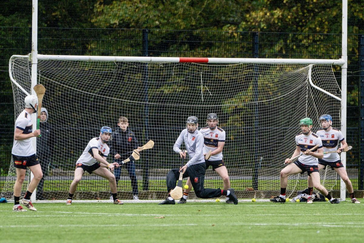 Ardscoil Rís goalkeeper Sam Collins makes a save following a free in the TUS Corn An Rianaigh (17AH) semi-final against Coachford. Picture Chani Anderson.