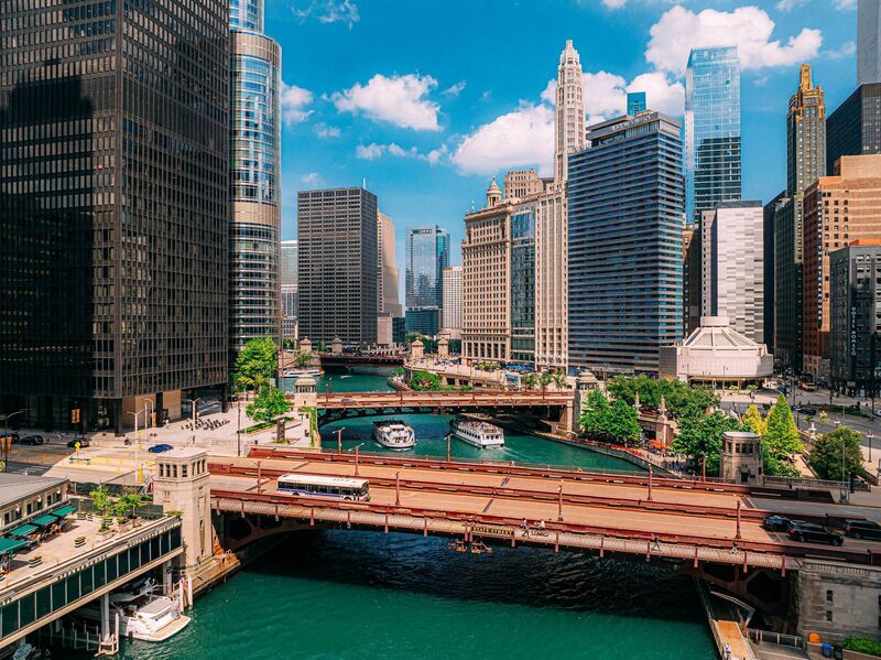State Street Bridge on the Chicago Riverwalk