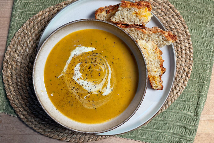 Sweet Potato, Carrot, and Sage Soup