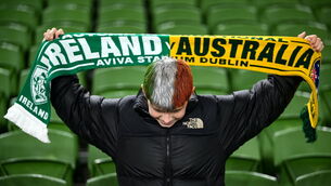 <p>HALF MEASURES: Ireland supporter Seb Stokes, from Dublin, before the Quilter Nations Series match against Australia. Pic: David Fitzgerald/Sportsfile</p> <p>HALF MEASURES: Ireland supporter Seb Stokes, from Dublin, before the Quilter Nations Series match against Australia. Pic: David Fitzgerald/Sportsfile</p>