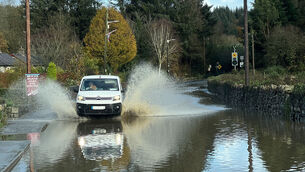 <p>A van drives through flood water in Shillelagh, Co Wicklow, after heavy rain earlier this week. Picture: Naoise Culhane</p> <p>A van drives through flood water in Shillelagh, Co Wicklow, after heavy rain earlier this week. Picture: Naoise Culhane</p>