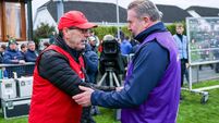 Gerry O'Connor and Eamonn Kelly shake hands at the final whistle 16/11/2025