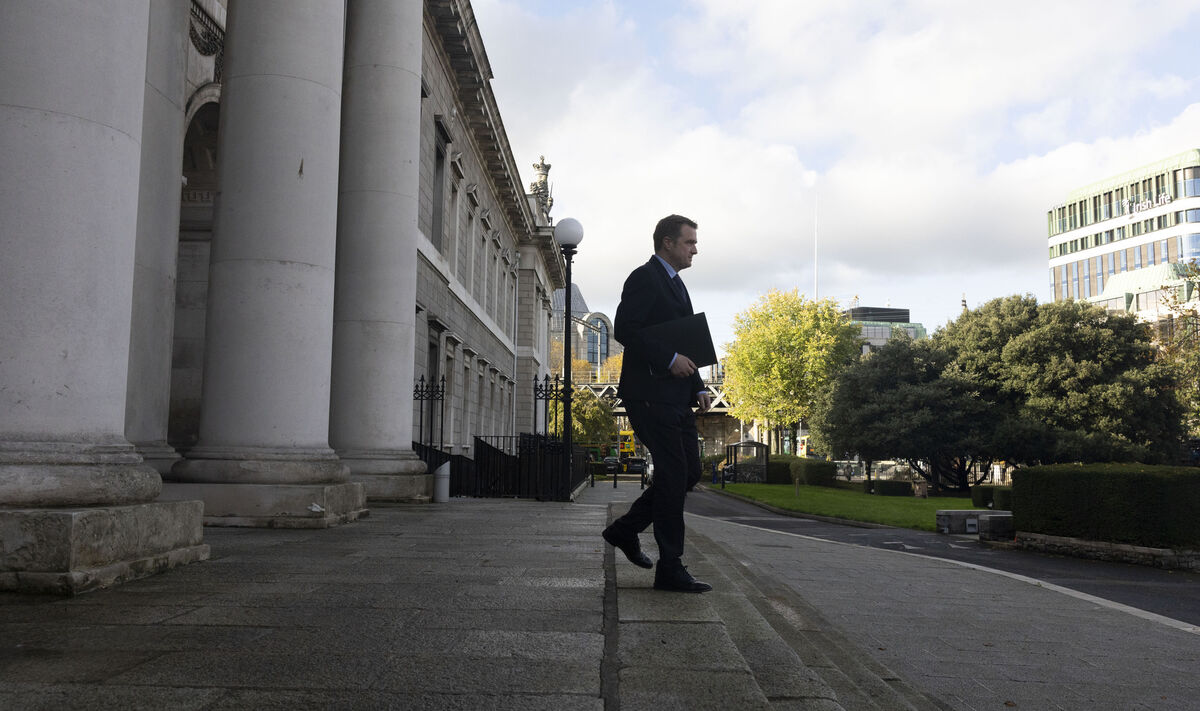 Minister for Housing, Local Government and Heritage James Browne TD speaking at the inaugural meeting of new Housing Activation Industry Group to unlock infrastructure barriers in the Custom House, Dublin. Photo: Sam Boal/Collins Photos