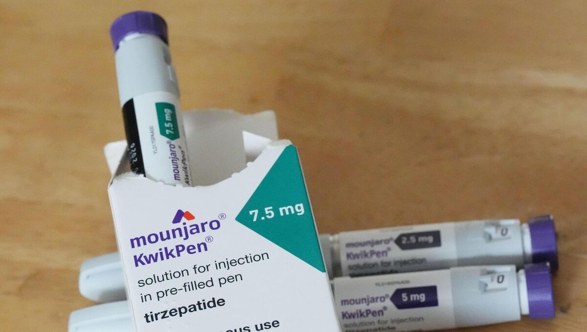 Pre-filled injection pens of 2.5mg, 5mg and 7.5mg doses of Mounjaro, the tirzepatide weight loss medication manufactured by US manufacturer Eli Lilly. Weight-loss drugs are boosting Ireland's gross domestic product (GDP).