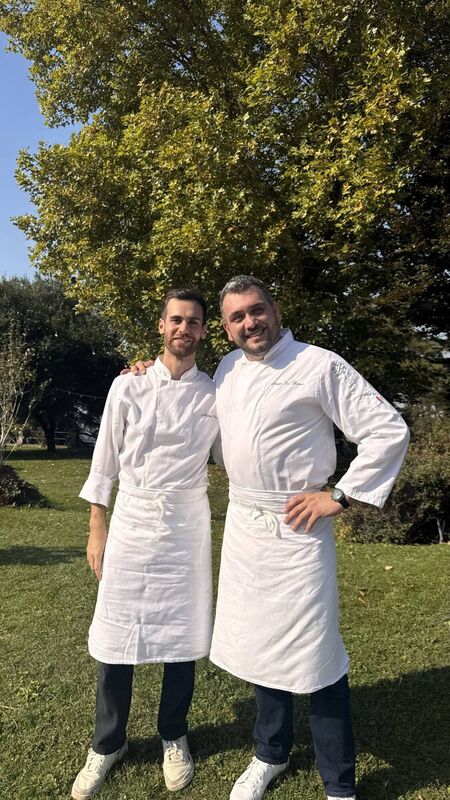 Head chef of Gloria Osteria Milano Manuel Prota and executive chef of Big Mamma Group Filippo La Gattuta. Picture: Breda Graham. Head chef of Gloria Osteria Milano Manuel Prota and executive chef of Big Mamma Group Filippo La Gattuta. Picture: Breda Graham.