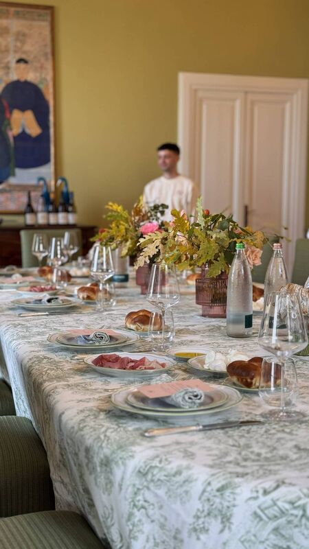 Dinner at Tenuta Mazzolino boutique winery in Oltrepò Pavese. Dinner at Tenuta Mazzolino boutique winery in Oltrepò Pavese.